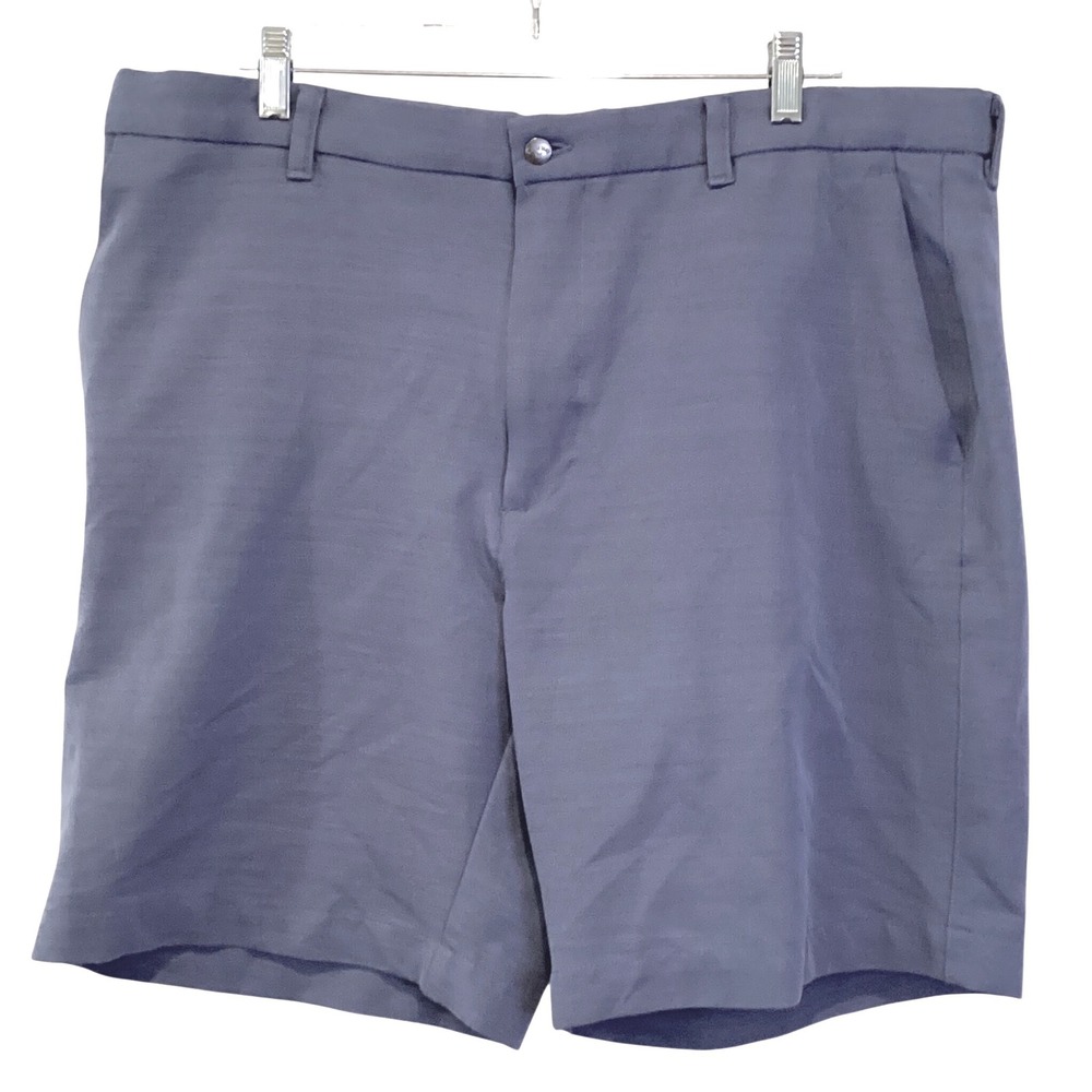 Callaway Golf Shorts Blue Gray Heather Stretch Performance Flat Front Size 38